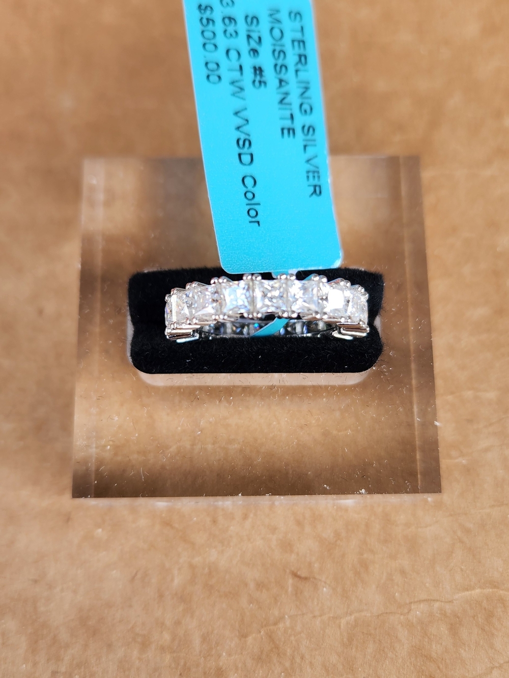 Moissanite Sterling Silver Eternity Band 3.63ctw